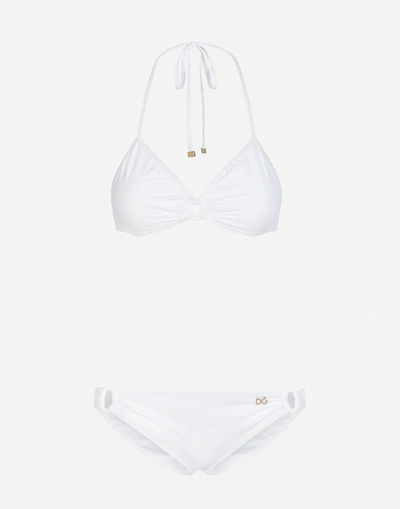 Shop Dolce & Gabbana Solid-color Bikini In White