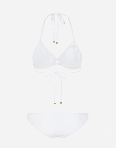 Shop Dolce & Gabbana Solid-color Bikini In White