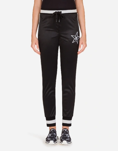Shop Dolce & Gabbana Millennials Star Triacetate Jogging Pants In Black