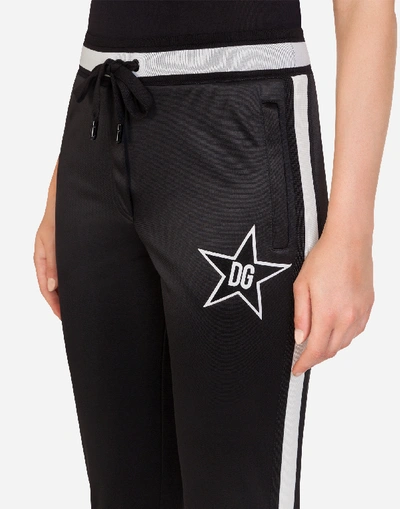 Shop Dolce & Gabbana Millennials Star Triacetate Jogging Pants In Black