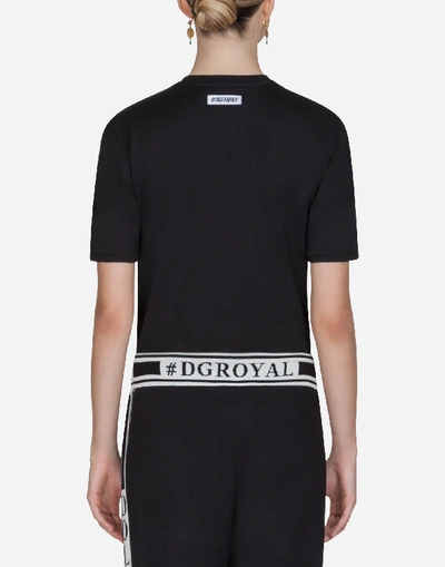 Shop Dolce & Gabbana #dgfamily Cotton T-shirt In Black