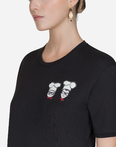 Shop Dolce & Gabbana #dgfamily Cotton T-shirt In Black