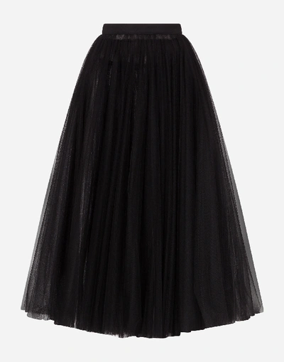 Shop Dolce & Gabbana Circle Tulle Skirt In Black