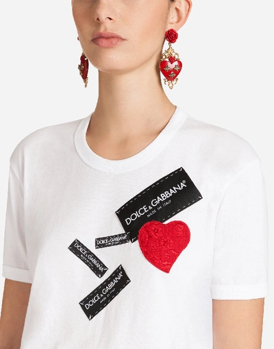 Shop Dolce & Gabbana Cotton T-shirt With Patches