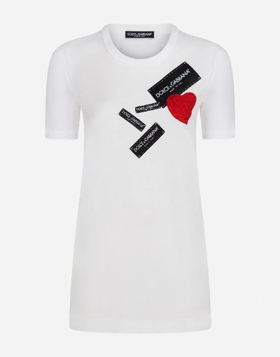 Shop Dolce & Gabbana Cotton T-shirt With Patches