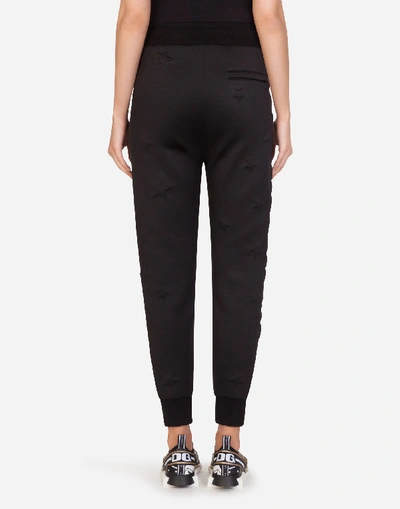 Shop Dolce & Gabbana Millennials Star Scuba Fabric Jogging Pants In Black