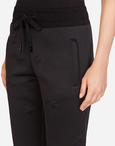 Shop Dolce & Gabbana Millennials Star Scuba Fabric Jogging Pants In Black