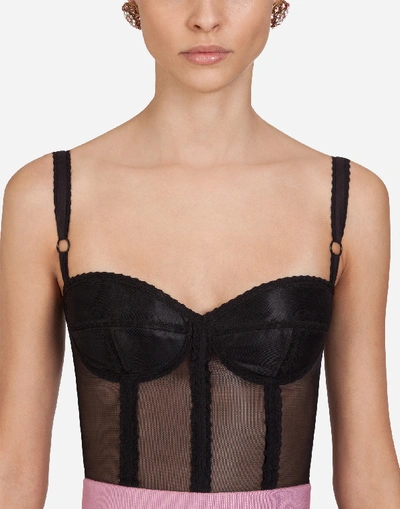 Shop Dolce & Gabbana Corset Style Bustier In Black