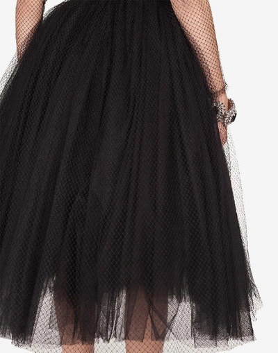 Shop Dolce & Gabbana Long-sleeved Tulle Dress