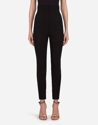 Shop Dolce & Gabbana Double Woolen Fabric Leggings