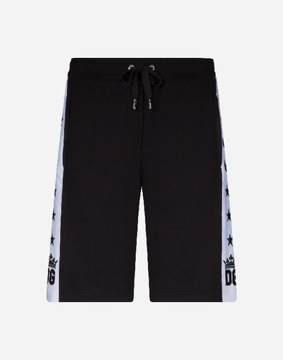 Shop Dolce & Gabbana Jersey Jogging Shorts In Black