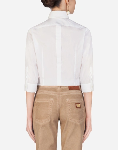 Shop Dolce & Gabbana Poplin Shirt With Mother-of-pearl Buttons