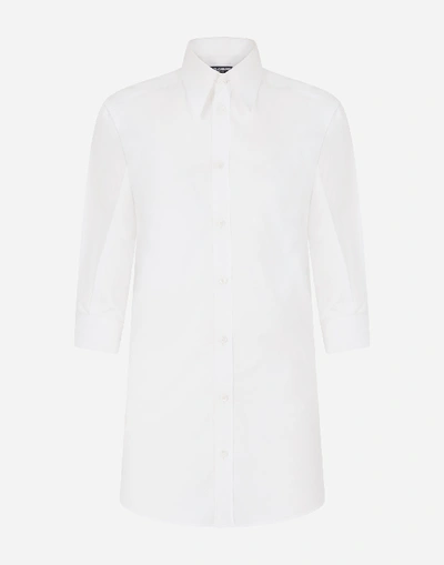 Shop Dolce & Gabbana Poplin Shirt With Mother-of-pearl Buttons