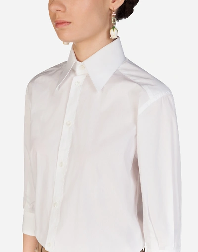 Shop Dolce & Gabbana Poplin Shirt With Mother-of-pearl Buttons