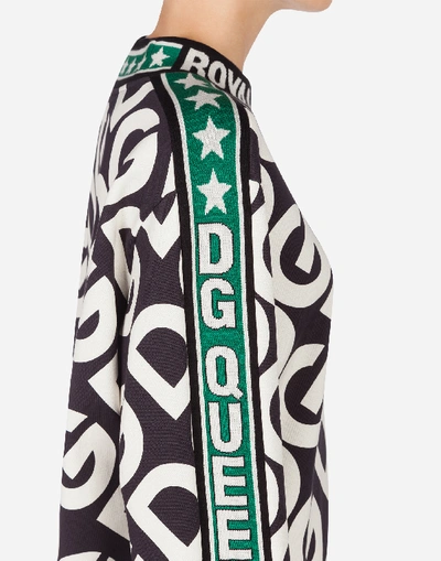 Shop Dolce & Gabbana Jersey Sweatshirt With Dg Logo In Multicolor