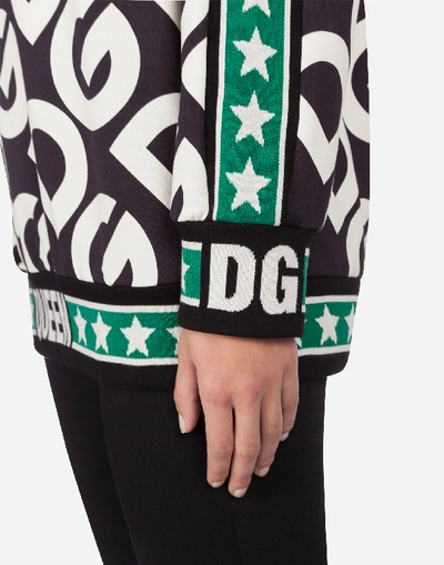 Shop Dolce & Gabbana Jersey Sweatshirt With Dg Logo In Multicolor