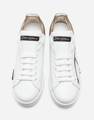 Shop Dolce & Gabbana Leather Portofino Sneakers