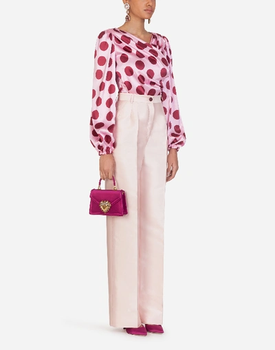 Shop Dolce & Gabbana Flared Mikado Pants In Pink