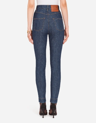 Shop Dolce & Gabbana High-waisted Stretch Denim Jeans