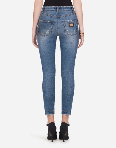 Shop Dolce & Gabbana Audrey-fit Jeans In Stretch Denim In Azure