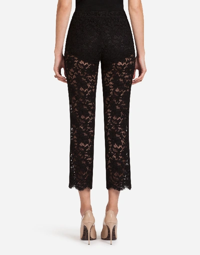 Shop Dolce & Gabbana Cordonetto Lace Pants In Black