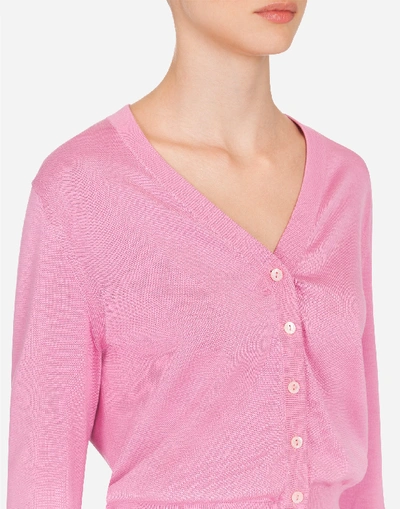 Shop Dolce & Gabbana Silk Cardigan In Pink