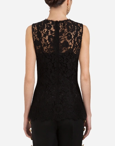 Shop Dolce & Gabbana Lace Top In Black