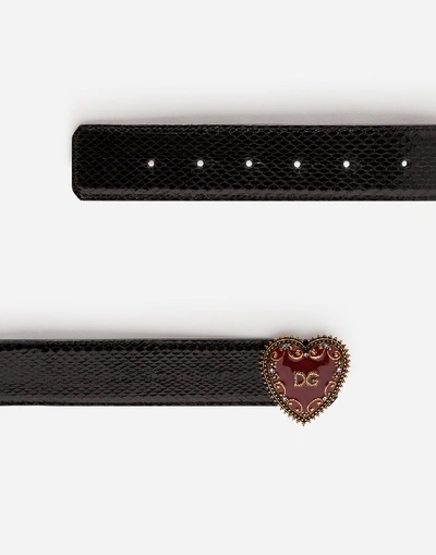 Shop Dolce & Gabbana Belt In Ayers Snakeskin In Black