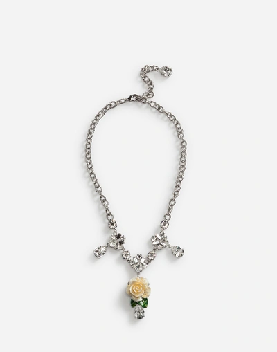 Shop Dolce & Gabbana Pendant Necklace In Silver