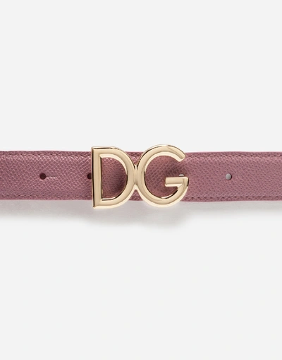 Shop Dolce & Gabbana Dauphine Calfskin Belt