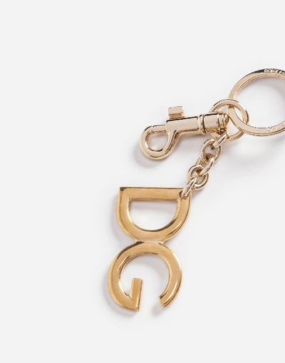 Shop Dolce & Gabbana Keychain With Logo Charm In Gold