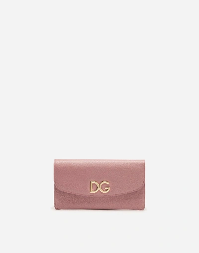 Shop Dolce & Gabbana Wallet Bag In Printed Dauphine Calfskin