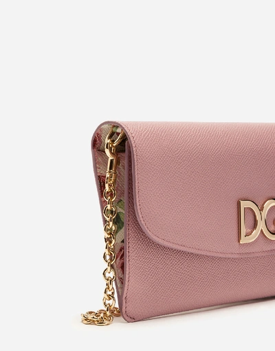 Shop Dolce & Gabbana Wallet Bag In Printed Dauphine Calfskin