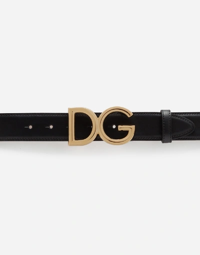 Shop Dolce & Gabbana Belt In Lux Leather With Embroideries In Black