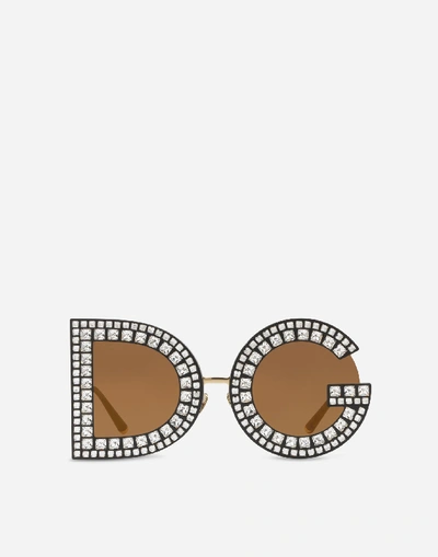 Shop Dolce & Gabbana Dg Glitter Sunglasses