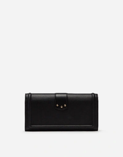 Shop Dolce & Gabbana Dg Amore Continental Wallet In Calfskin In Black