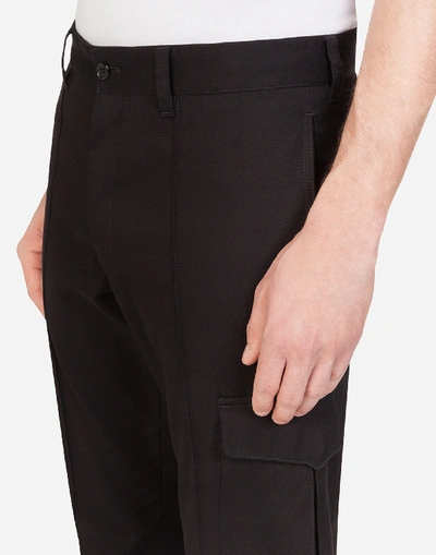 Shop Dolce & Gabbana Stretch Cotton Cargo Pants