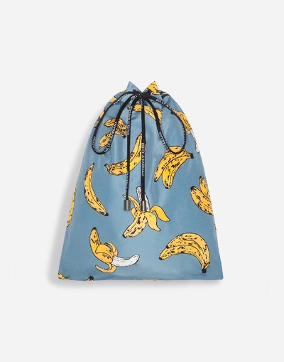 Shop Dolce & Gabbana Medium Swimming Trunks In Banana Print In Light Blue