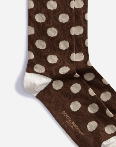 Shop Dolce & Gabbana Stretch Cotton Jacquard Socks With Large Polka-dots