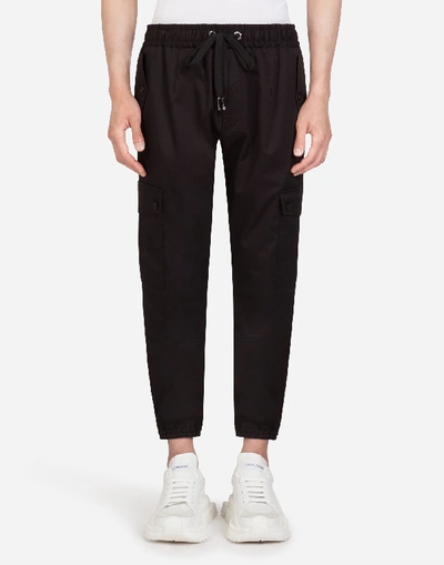 Shop Dolce & Gabbana Stretch Cotton Jogging Pants With Bands