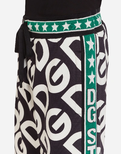 Shop Dolce & Gabbana Cotton Jogging Shorts With Dg Logo Print In Multicolor