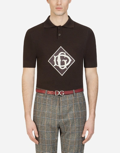 Shop Dolce & Gabbana Wool Polo-shirt With Patch