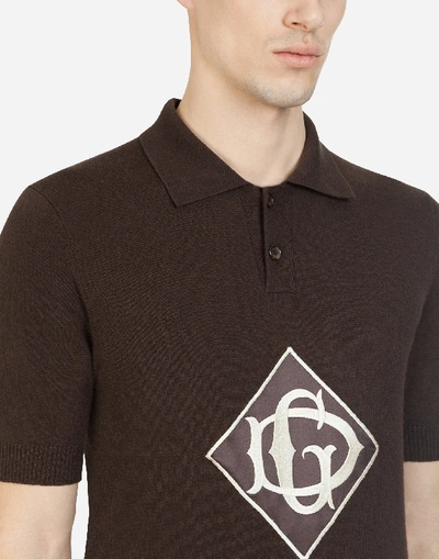 Shop Dolce & Gabbana Wool Polo-shirt With Patch