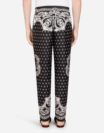 Shop Dolce & Gabbana Pyjama Bottoms In Bandana Print In Black