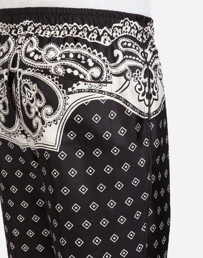 Shop Dolce & Gabbana Pyjama Bottoms In Bandana Print In Black