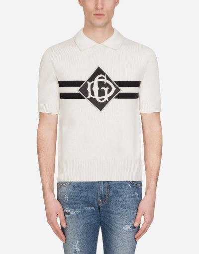 Shop Dolce & Gabbana Cashmere Polo-shirt With Patch