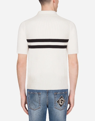 Shop Dolce & Gabbana Cashmere Polo-shirt With Patch