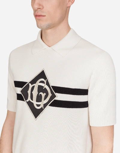 Shop Dolce & Gabbana Cashmere Polo-shirt With Patch