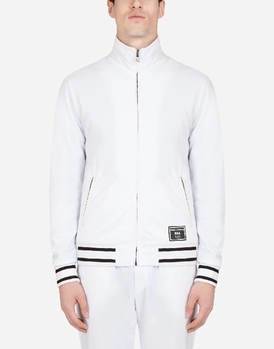 Shop Dolce & Gabbana Zip-up Sweater With Patch