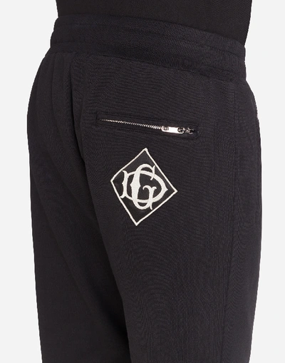 Shop Dolce & Gabbana Cotton Jogging Shorts With Patch In Black